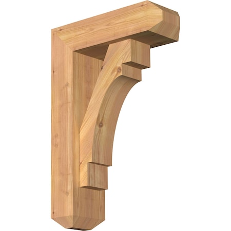 Ekena Millwork Merced Craftsman Smooth Bracket w/ Offset Brace, Western Red Cedar, 5 1/2"W x 16"D x 24"H BKT0604X16X24MRC04SWR